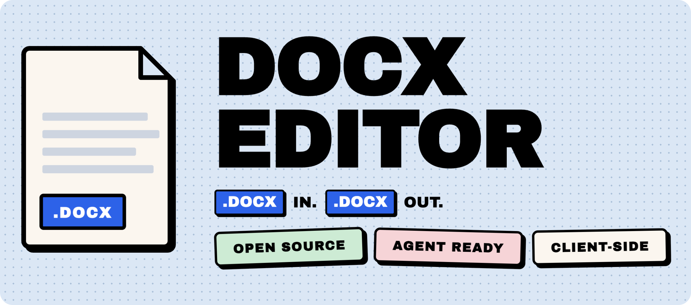 DOCX Editor — .docx in, .docx out. Open source, agent ready, client-side.